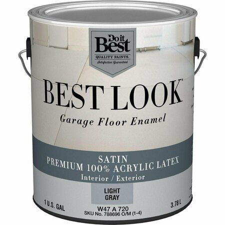 ALL-SOURCE Best Look Latex Interior/Exterior Garage Floor Enamel, 1 Gal., Light Gray W47A00720-16